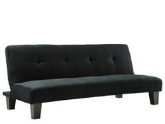 Alyssa Black Tufted Microfiber Futon