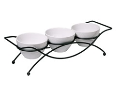 3 Serving Bowls on Rack