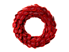 Red Burlap Wreath 22"