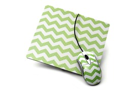 Lime Chevron Mousepad Set