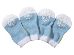 Blue & White Dog Socks - Rubberized