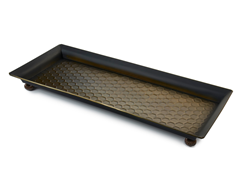 Footed Antique Bronze Finished Boot Tray