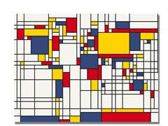 Mondrian World Map 18x24 Canvas