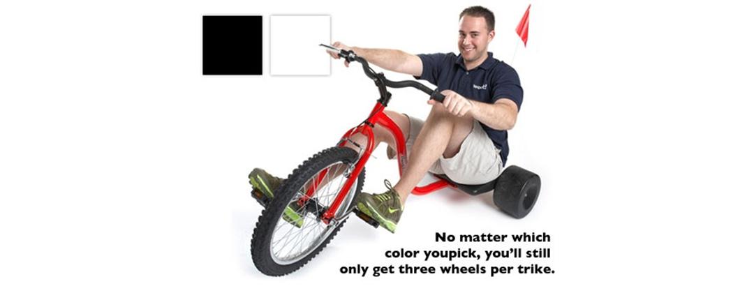 Hill Kicker Pro Adult Drift Trike with 20 inch Mountain Bike Wheel, Built in Freewheel Hub
