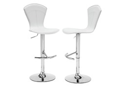 Homelegance White Vinyl Stool S/2