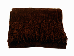 Susan Chenille Throw - Chocolate