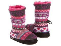 Peace Sign Fur Lined Slipper Boots