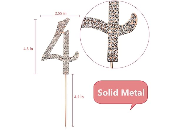 MAGJUCHE Gold 74 Crystal Cake Topper