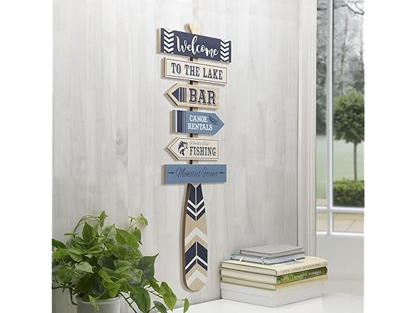 Elements Wood Lake House Wall Sign