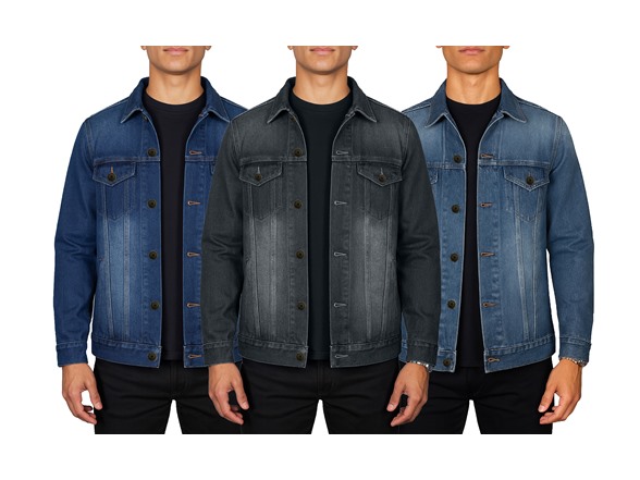 (1 or 2pk) Mens Classic Denim Jacket (S-2XL)