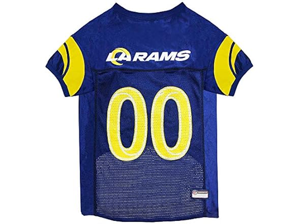 Pets First NFL Los Angeles Rams Dog Jersey - Size Large. Best Football Jersey Costume for Dogs & Cats
