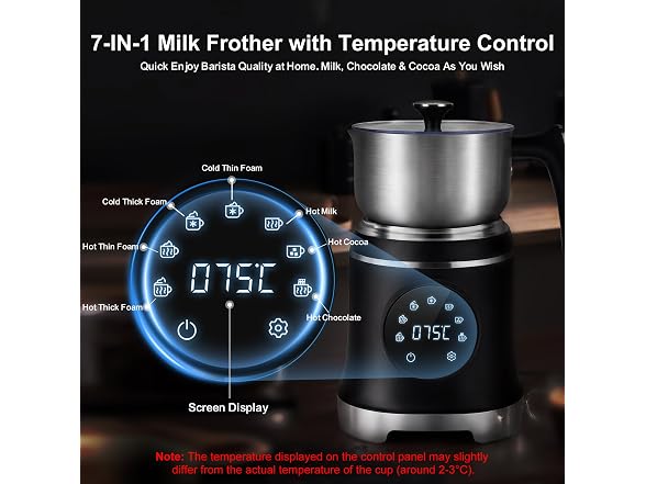 JLFJMGC 7-in-1 Milk Frother & Steamer