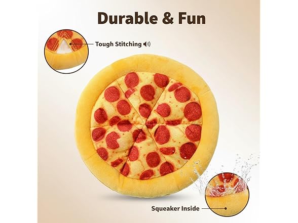 OOGIFCHE (2 Pack) Dog Toy Pizza Plush