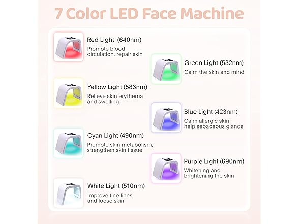 7 in 1 Colors LED Facial Mask