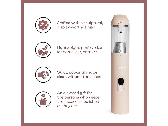GEARLIE PortalVac, Handheld Rechargeable Vac