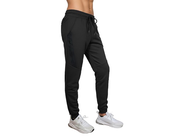 3Pk Asst Womens Tech Joggers w-Stripe Zip Patch