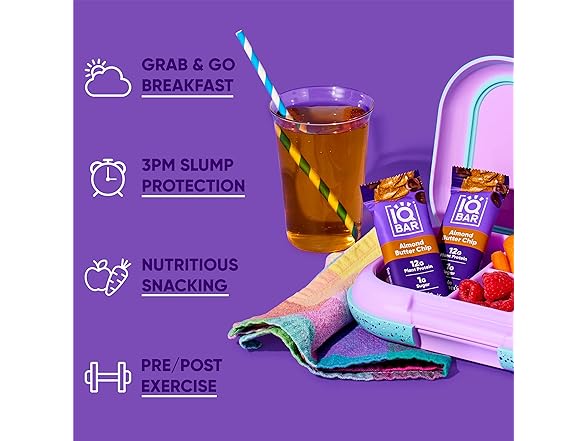 24CT IQBAR Clean Plant Protein Bars - Almond Butter