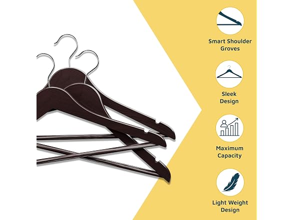 Lifemaster Wooden Clothes Hangers 10 PK Cherry