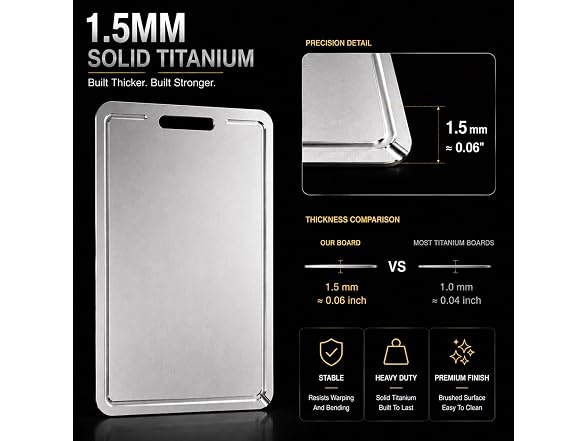 Titanium Cutting Board 100% Pure Metal