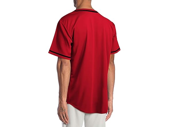 Mens Baseball Jersey Stripe Button Down