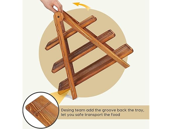 HDODA Wooden 3 Tier Serving Tray