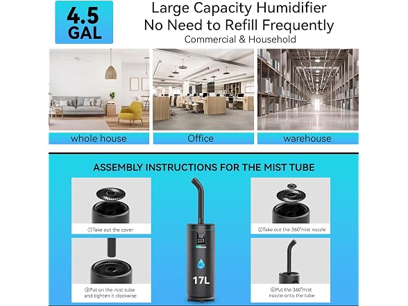 Honovos 17L/4.5Gal Large Room Humidifier