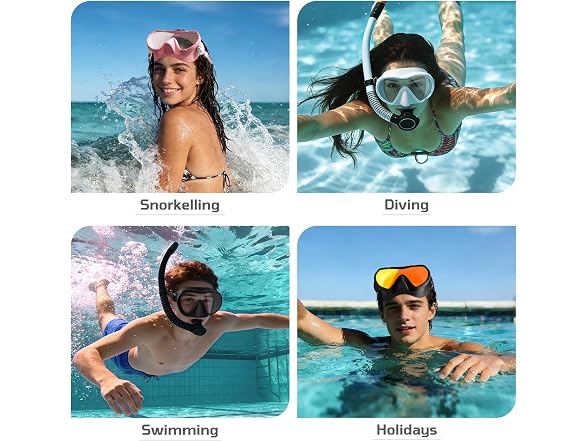 Adult Swim Goggles with Nose Cover- Black