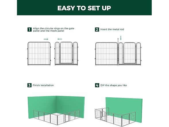 FXW Aster Dog Playpen Designed for Yard, 32" H, 8 Panels