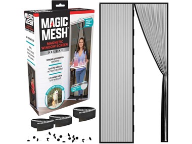 $15.99, Was $59.99, 73% Off! Magic Mesh Deluxe, Black | Magnetic Screen Door dealfomo