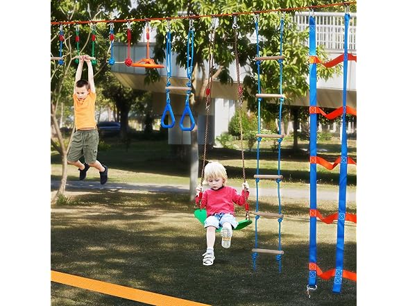 Ninja Warrior Obstacle Course for Kids, 2 x 50ft