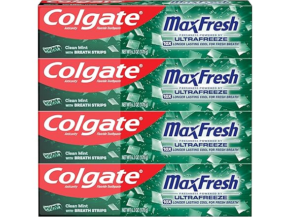 (8-Pack) Colgate MaxFresh Toothpaste Pack, 6.3 oz