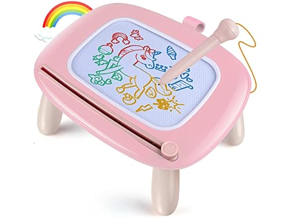 Magnetic Drawing Board for Kids Pink