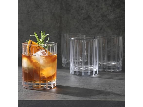 Babish 4 Piece 14 OZ DOF Old Fashioned Drinking and Whiskey Glass