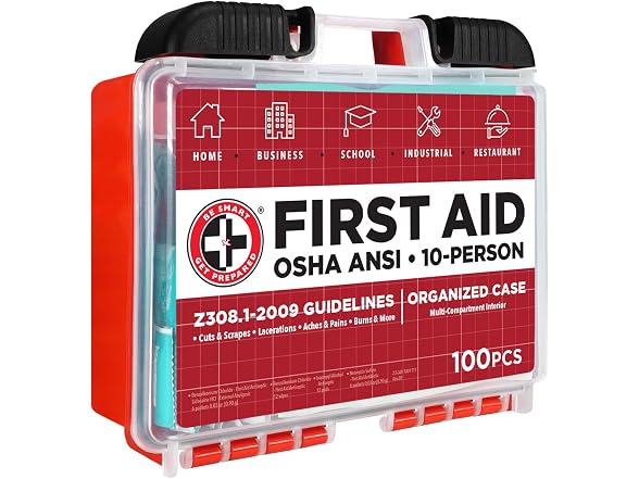 Be Smart Get Prepared OSHA ANSI First Aid Kit 10