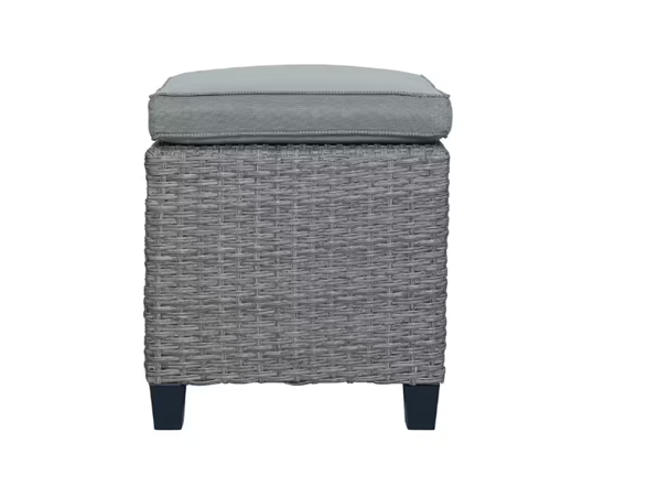 Zeus & Ruta Gray 6pc Wicker Sofa Set w/ Table