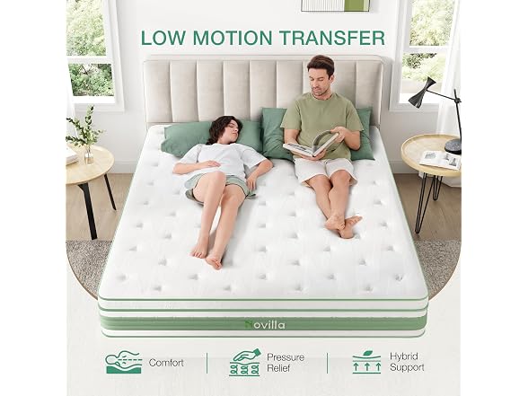 Novilla Queen Mattress, 12 Inch Hybrid Pillow Top Mattress