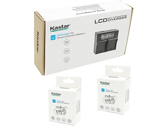 Kastar LCD Dual Smart Fast Charger & 2 x Battery
