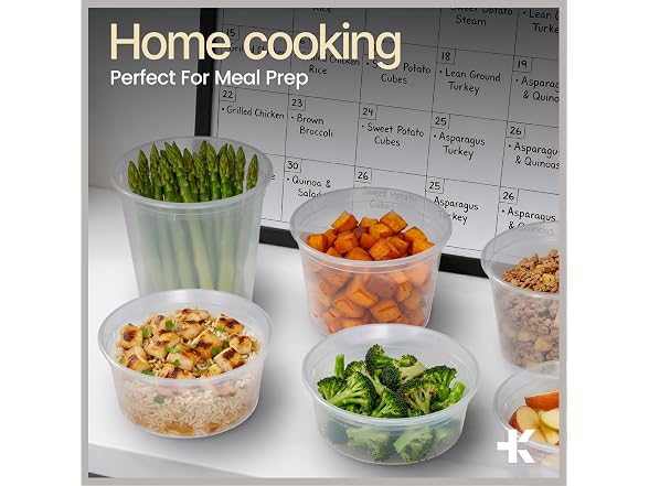 Plastic Deli Containers with Lids 8 oz (Pack of 50) 