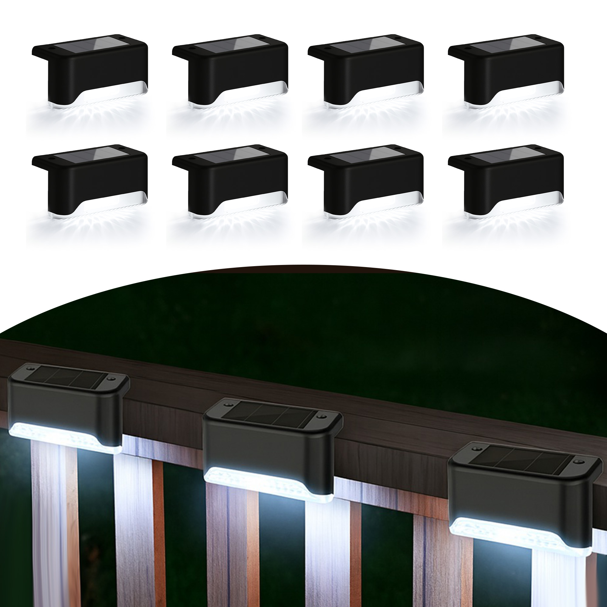 8-Pk Solar LED Deck & Step Lights- Choose Color - Gallery 28