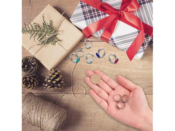 Agatige 20PCS Blank Rings, Adjustable Flat