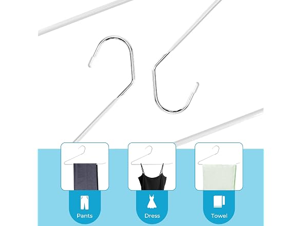 CROS 20 Pack Non-Slip Pants Hangers White