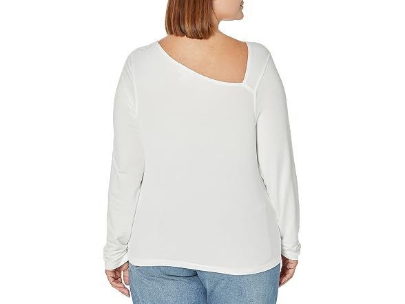 The Drop Women (L) Neil Long Sleeve Top White