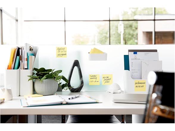 Post-it 100% Recycled Super Sticky Notes, 3 x 3 in, Canary Yellow, 12 Pads