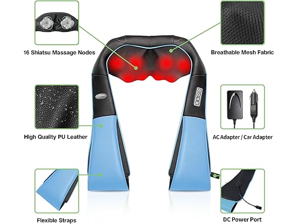 cotsoco Shiatsu Neck Massager - Azure