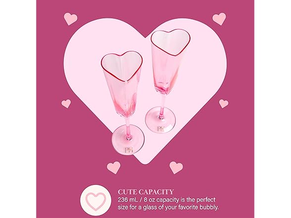 Paris Hilton Heart Shaped Champagne Flute Gift Set