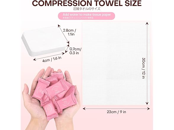 Fcaeon Compressed Towel Tablets 20ct Pink