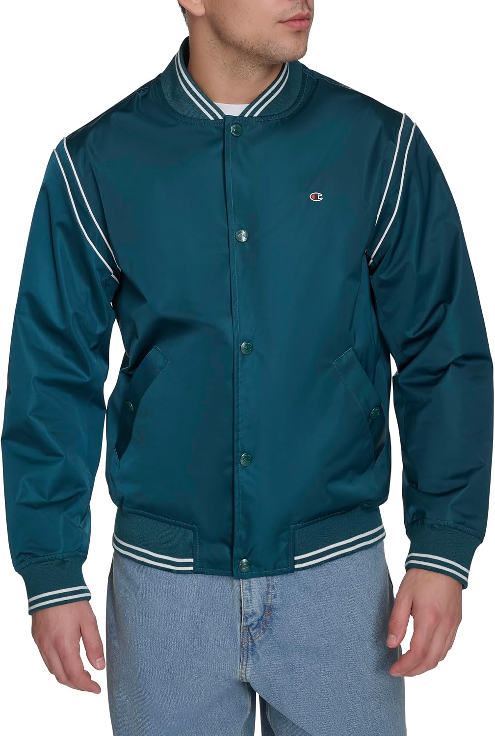 Champion Men Lightweight Varsity Bomber Jacket - Gallery 12
