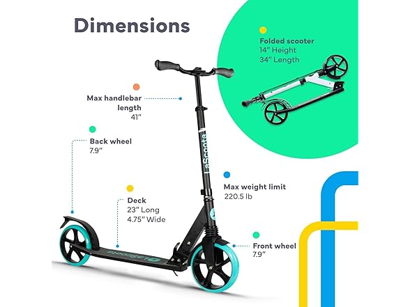 Kick Scooter for Kids Teens & Adults
