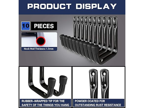 Heavy Duty Garage Utility Hooks 10pk