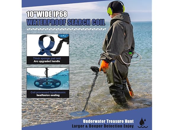 PalliPartners Metal Detector for Adults Waterproof-Professional Higher Accuracy Gold Detector with LCD Display,5 Mode,Advanced DSP Chip 12\" Coil(Blue) (Open Box)